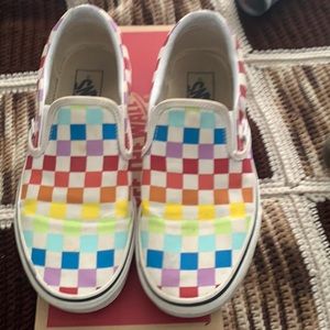 Multicolored Checkerboard Vans